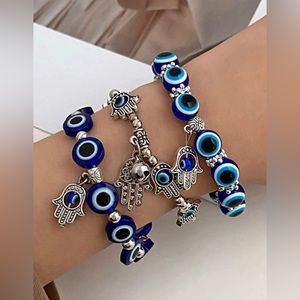NWT 3pcs/set Evil Eye Decor Beaded Bracelet